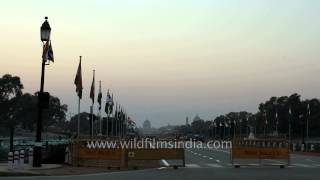 Traffic on Rajpath in Delhi [upl. by Enilec]