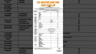 PUC Midterm Exam Time Table 202425 llexam pucexam viralshorts viralvideo [upl. by Prospero503]