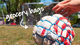 A Soccer Ball from Grocery Bags and String ⚽ [upl. by Ahsemad]