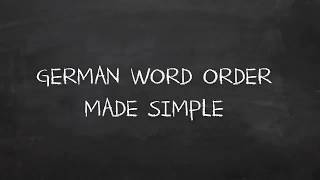 German Word Order Nothing Easier Than That [upl. by Origra]