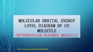 Molecular orbital energy level diagram of CO molecule [upl. by Onaireves]