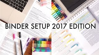 BINDER SETUP and Organisation StepbyStep  For Highschool and College [upl. by Lemmueu819]