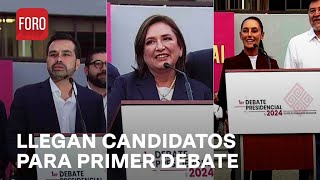 Candidatos a la presidencia de México llegan al INE para el primer debate  Las Noticias [upl. by Nosmas]