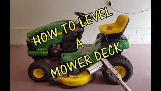 DIY How to Level a Riding Lawn Mower Deck John Deere [upl. by Euhsoj448]