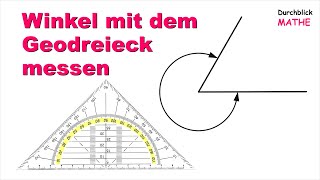 Geodreieck Überstumpfer Winkel messen [upl. by Saidel]