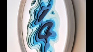 How to make a Paper Ocean Topography Map  3D topography art [upl. by Woodruff]