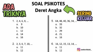 FULL Trik SOAL PSIKOTES DERET ANGKA [upl. by Elimay]