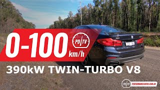 2020 BMW M550i xDrive 0100kmh amp engine sound [upl. by Salbu]