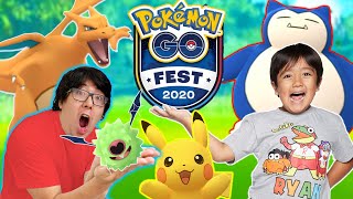 Ryan amp Daddy POKEMON GO FEST 2020 Catch all SHINY Pokemon Let’s Play [upl. by Galloway]