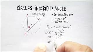 Circles Inscribed Angles Intercepted Arcs [upl. by Naihs]