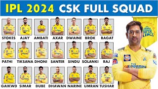 Chennai Super Kings Team Full Squad IPL 2024  CSK Players List IPL 2024 [upl. by Francklyn]