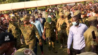 Gen Muhoozi Kainerugaba tremendous entry at Hon ObothOboth Thanksgiving [upl. by Marelda138]