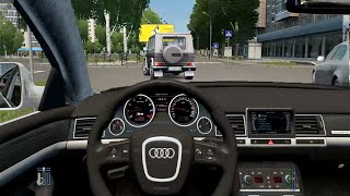 City Car Driving  Audi S8 V10  Street Racing [upl. by Schaper551]