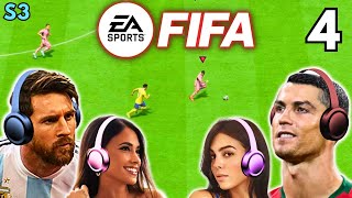 Messi amp Ronaldo play FIFA  ANTONELA vs GEORGINA [upl. by Mirella]