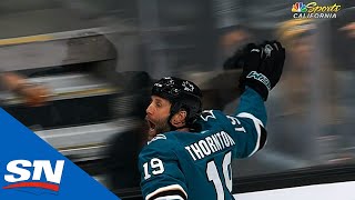 Joe Thornton Scores 400th Career Goal [upl. by Nalac]