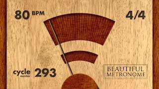 80 BPM 44 Wood Metronome HD [upl. by Eznyl]