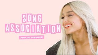 Ariana Grande Premieres a New Song from Sweetener in a Game of Song Association  ELLE [upl. by Sucam]