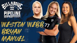 Manuel WestonWebb Bryan Billabong Pro Pipeline  Womens Opening Round Heat Replay [upl. by Raphaela]