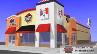 Architecture Animation  YUM Brands Pizza Hut Taco Bell and KFC [upl. by Ori574]