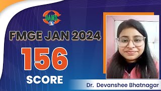 FMGE Jan 24 Score 156 Dr Devanshee Bhatnagar Share his Success Story [upl. by Nhojleahcim906]