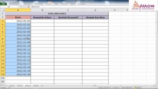 Wypełnianie arkuszy Excela serią dat bez weekendów [upl. by Dahsra559]