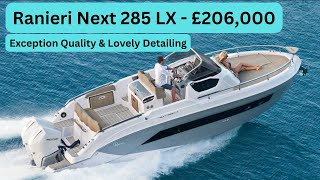 Boat Tour  Ranieri Next 285 LX  £206000 [upl. by Attenrad]