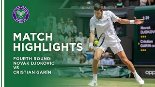 Novak Djokovic vs Cristian Garin  Fourth Round Highlights  Wimbledon 2021 [upl. by Hullda]