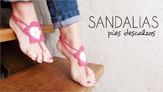 SANDALIAS PIES DESCALZOS a crochet  BAREFOOT SANDALS english sub  paso a paso AHUYAMA CROCHET [upl. by Novrej]