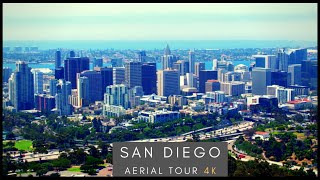 Downtown San Diego  4K AERIAL DRONE SKYLINE TOUR [upl. by Esiralc]