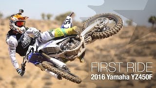 2016 Yamaha YZ450F First Ride  MotoUSA [upl. by Kendra893]