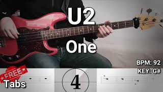 U2  One Bass Cover Tabs [upl. by Gillette718]