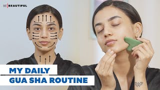 How To Use Gua Sha Stone Properly  Gua Sha Routine  Morning Skincare Routine  Be Beautiful [upl. by Natelson85]