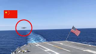 A Chinese Fighter Jet TRIES to Land on a US Aircraft Carrier Then THIS Happened [upl. by Adihaj]