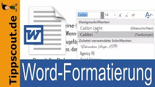 Word Grundlagen Absatzformatierung und Zeichenformatierung [upl. by Elitnahc]