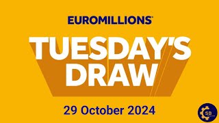 euromillions Draw Live Tonight  euromillions Draw Live Results 22 October 2024 [upl. by Prissy]