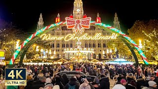 Vienna Christmas Market 2022 🇦🇹 4K Rathausplatz Walking Tour 2022 [upl. by Erdnaxela]