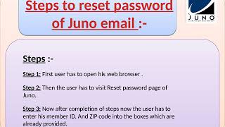 How to reset password of Juno email [upl. by Viviane414]