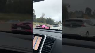 Brought out the Pink Lamborghini just to race with Chynna lamborghini lambo lamborghiniaventador [upl. by Hahcim]