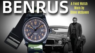 BENRUS Heritage Field Watch  Worn By Steven McQueen in Bullitt  An Automatic 100m Military watch [upl. by Noe]