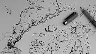 How to draw a rising smoke cloud or explosion cloud [upl. by Akenn]