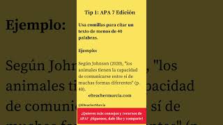 Normas APA 7 edición TIP para citas de 40 palabras [upl. by Convery69]