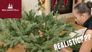 HOLIDAY UNBOXING amp FLUFFING  Balsam Hill Christmas Tree  Most Realistic  Stratford Spruce [upl. by Niboc]