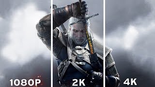 The Witcher 3 Wild Hunt  1080p vs 2K vs 4K Graphics Comparison 4K [upl. by Noiemad]