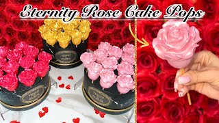 ETERNITY ROSE INSPIRED CAKE POPS  DIY Rose Cake Pop Bouquet  Valentines Day Rose Cake Pops [upl. by Enyawad]