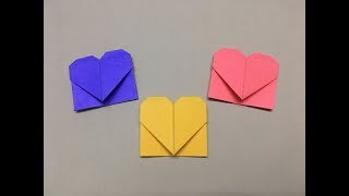 Origami Heart Bookmark  How to Make Bookmarks [upl. by Jarid]