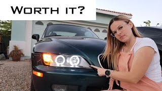 Cheap BMW Z3 Headlight Upgrade Spyder Halo Headlights [upl. by Itin]