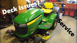 John Deere X300R Service and Fixing Deck not engaging [upl. by Frame]