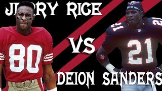 Jerry Rice vs Deion Sanders HeadtoHead Highlights The GOAT vs Prime Time  NFL [upl. by Daniala]