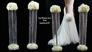 DIY Glam Aisle Wedding Ceremony Decorations  Glam Aisle Pillars  DIY Tutorial [upl. by Ttenna]