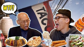 My Chinese Grandpa Tries Mexican Food For The First Time Cabeza Lengua He Was SHOCKED [upl. by Niamart220]